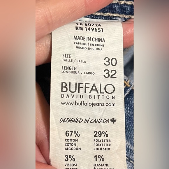 Buffalo David Bitton Jeans Mens Driven-X Indigo Relaxed Straight Stretch 30x32 - Picture 8 of 9